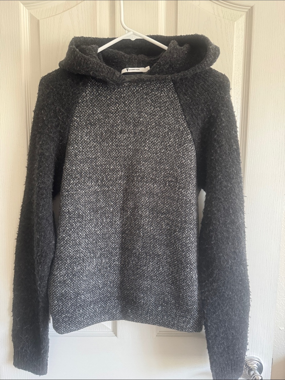 Women's Hooded Crew Sweater - Dark Gray